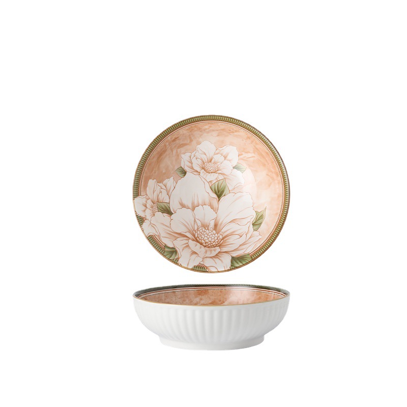 Camellia light luxury underglaze ceramic tableware