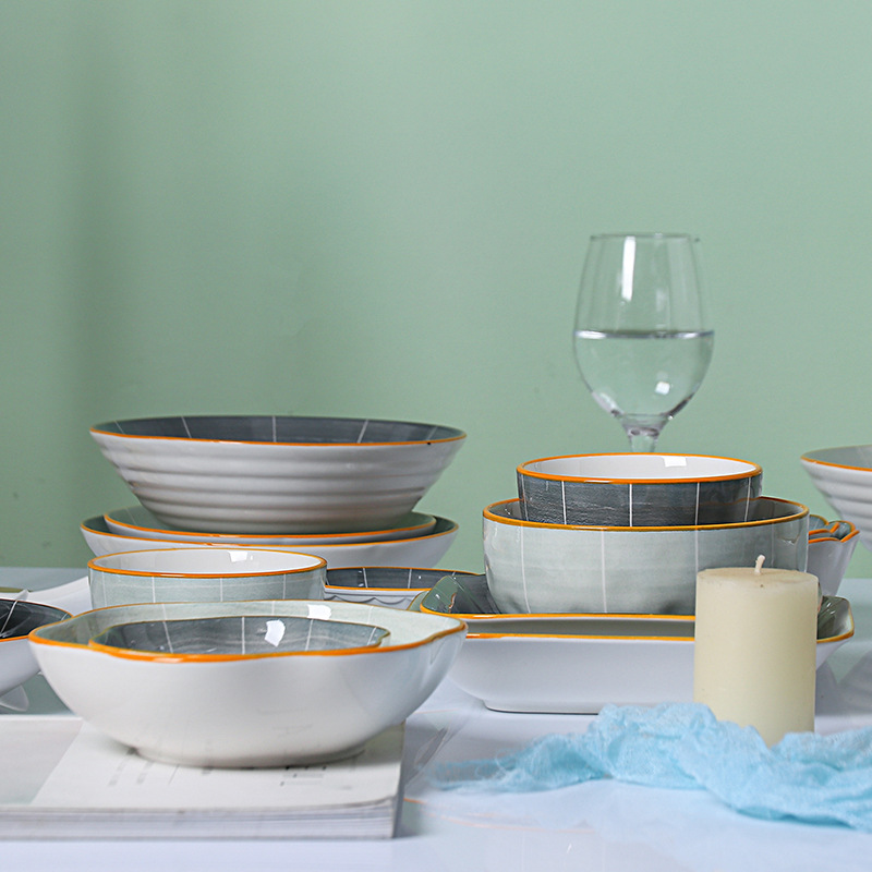 Creative simple underglaze color ceramic tableware