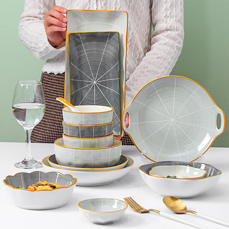 Creative simple underglaze color ceramic tableware