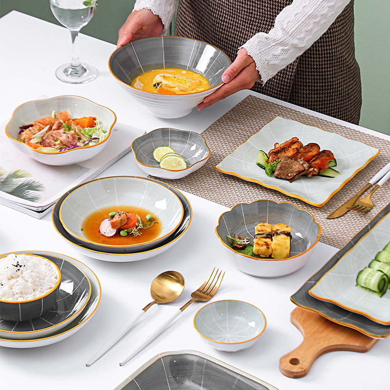 Creative simple underglaze color ceramic tableware