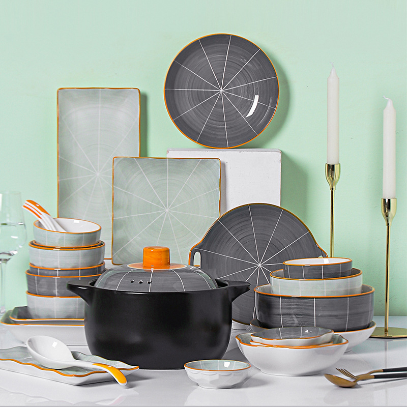 Creative simple underglaze color ceramic tableware