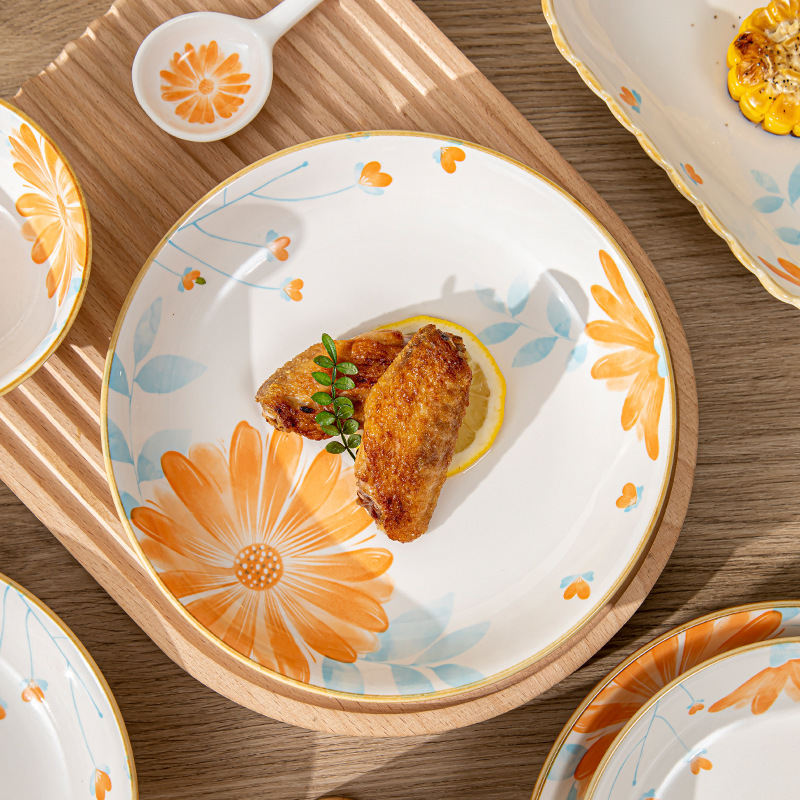 Elegant Daisy ceramic bowl combination