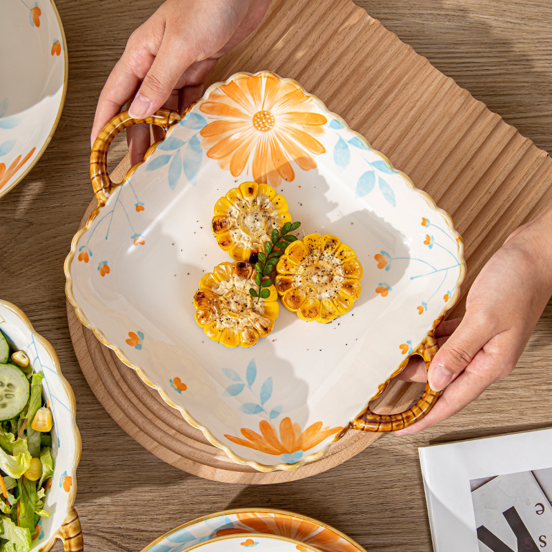 Elegant Daisy ceramic bowl combination