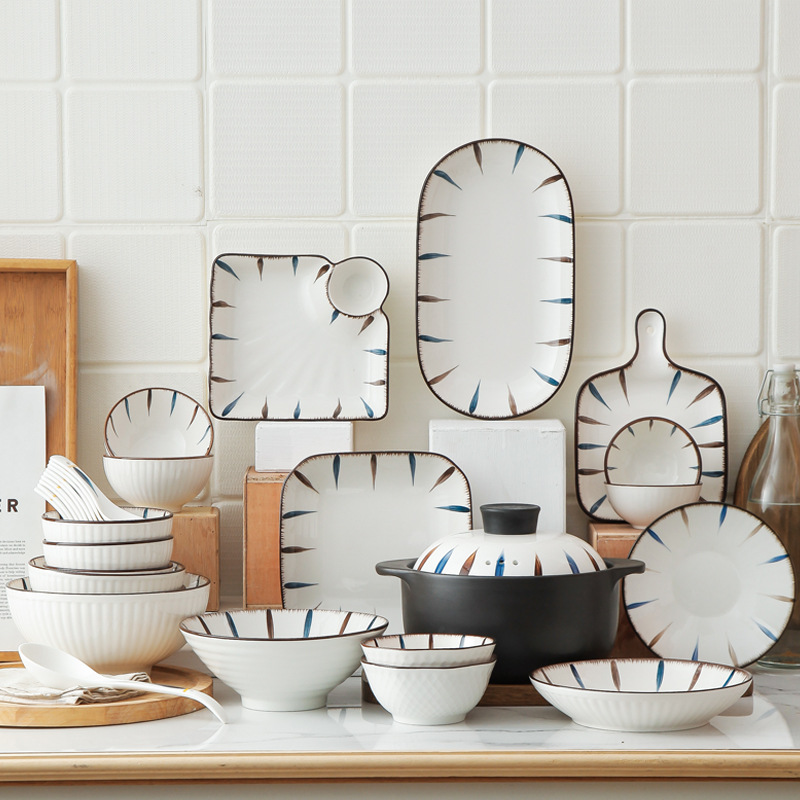 Household dumpling bowl bowl set rice bowl