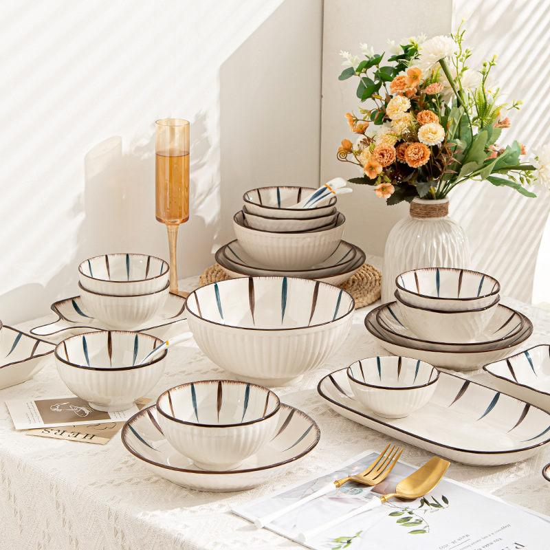 Household dumpling bowl bowl set rice bowl