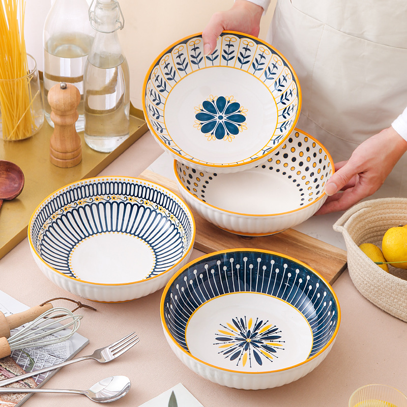 Home under glaze color fish poached fish soup pot