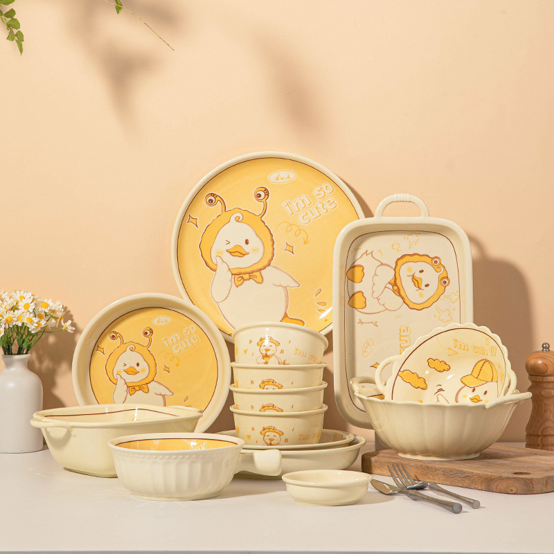 Cream style ceramic tableware set