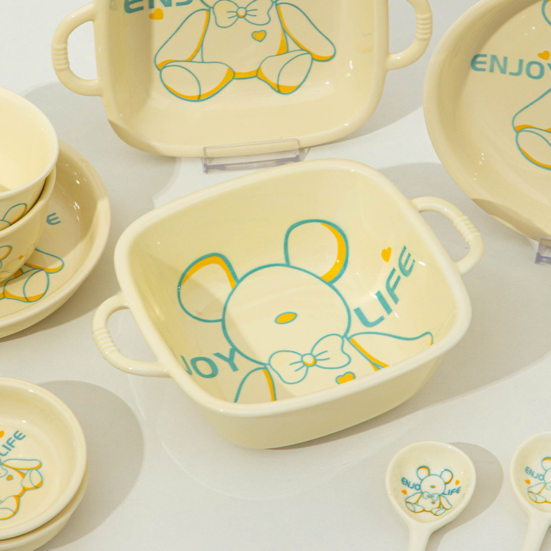 Bowl ceramic high appearance level bowl plate combination