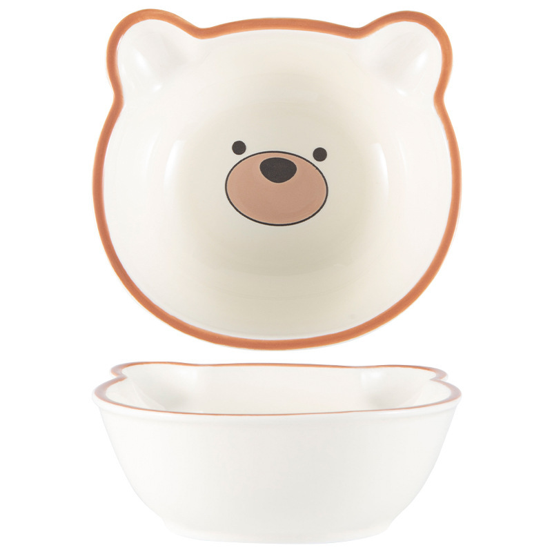 Cartoon cute bear bowl plate combo home