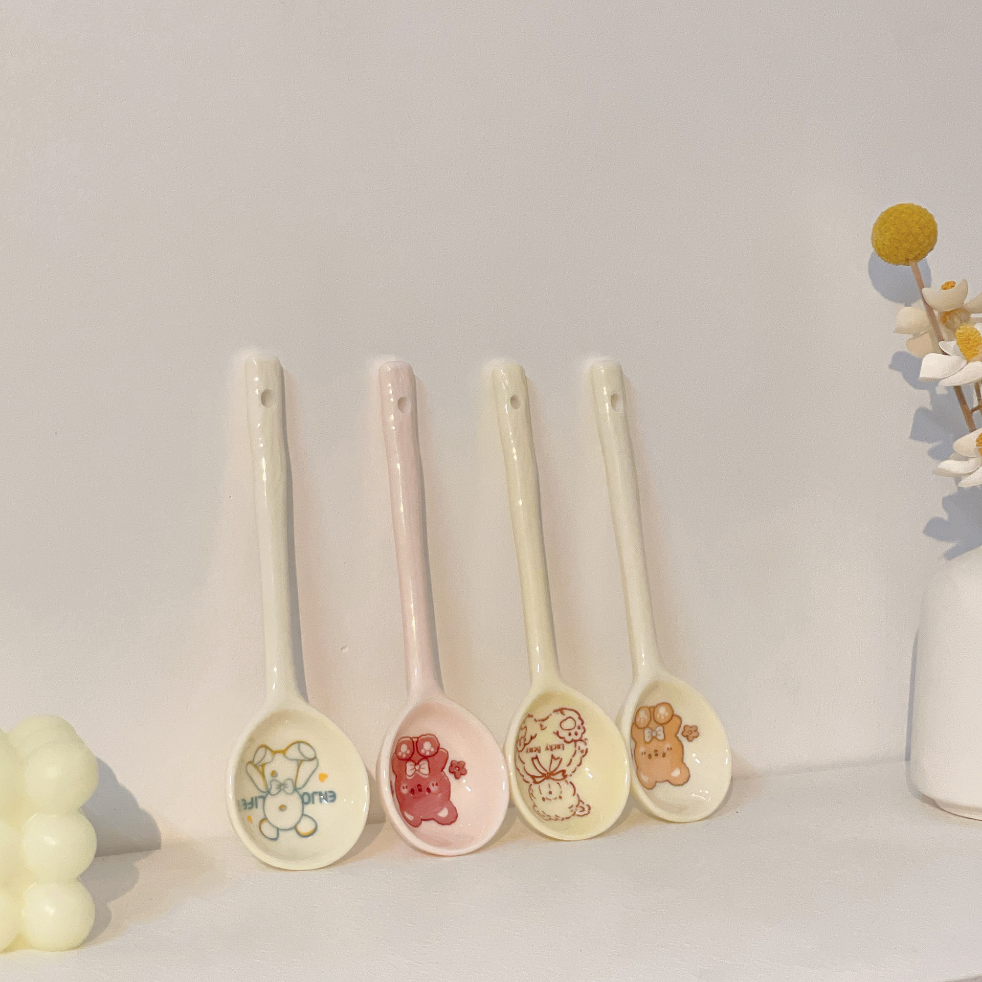 Cartoon cute ceramic spoon watermelon spoon combination