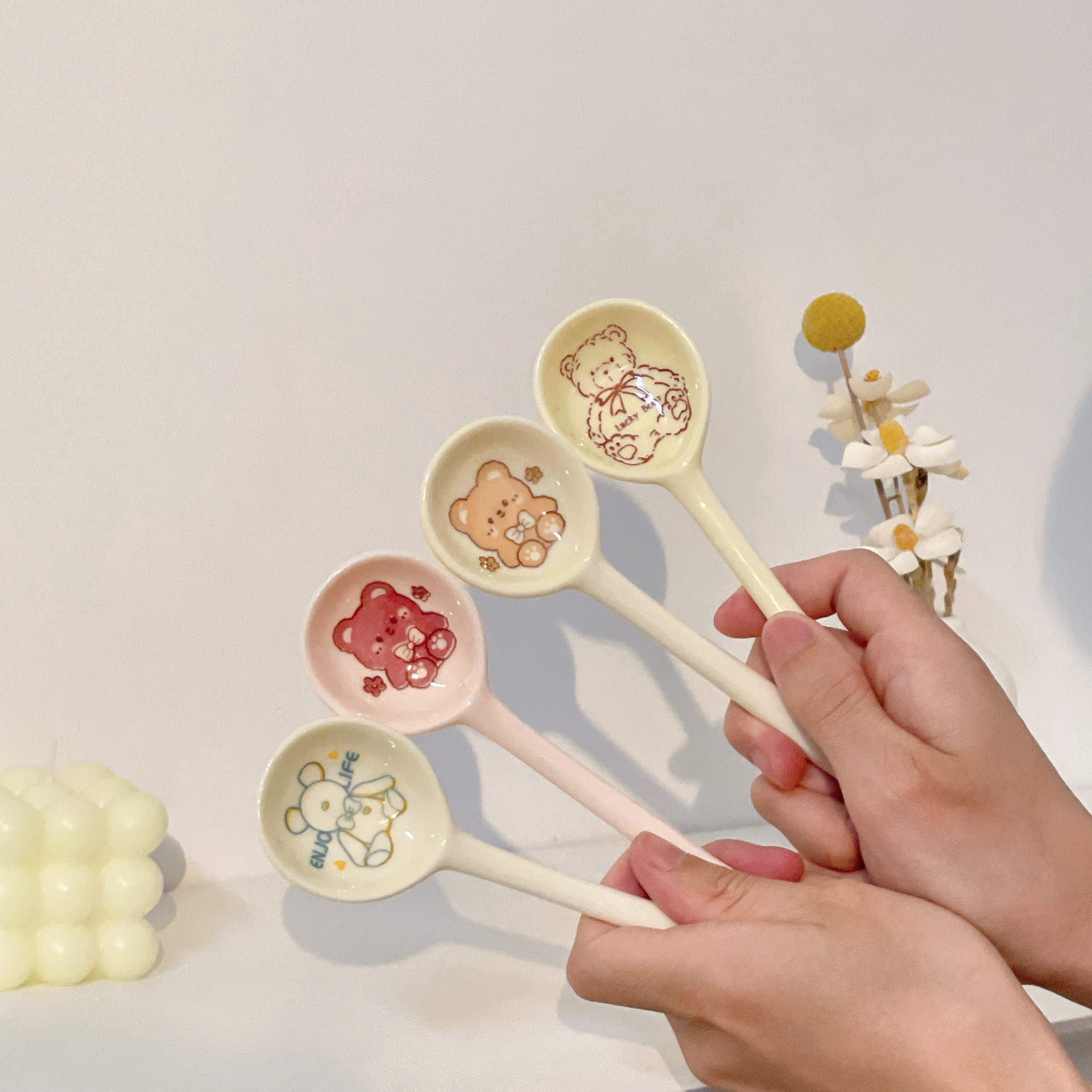 Cartoon cute ceramic spoon watermelon spoon combination