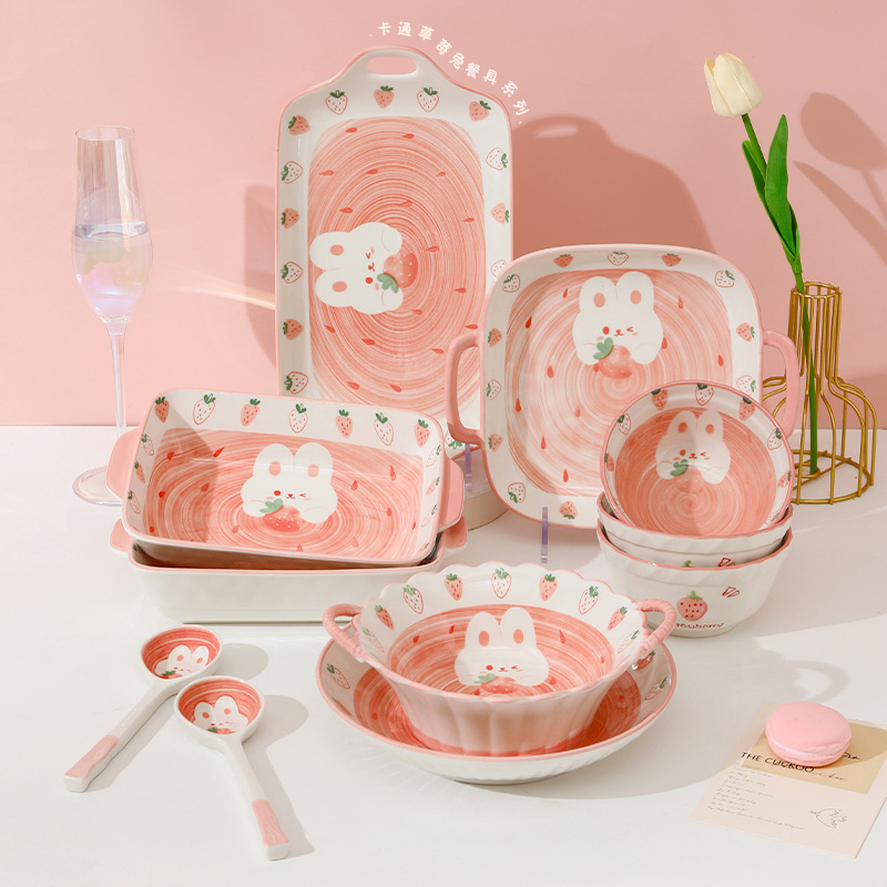 Fresh and cute ceramic tableware set