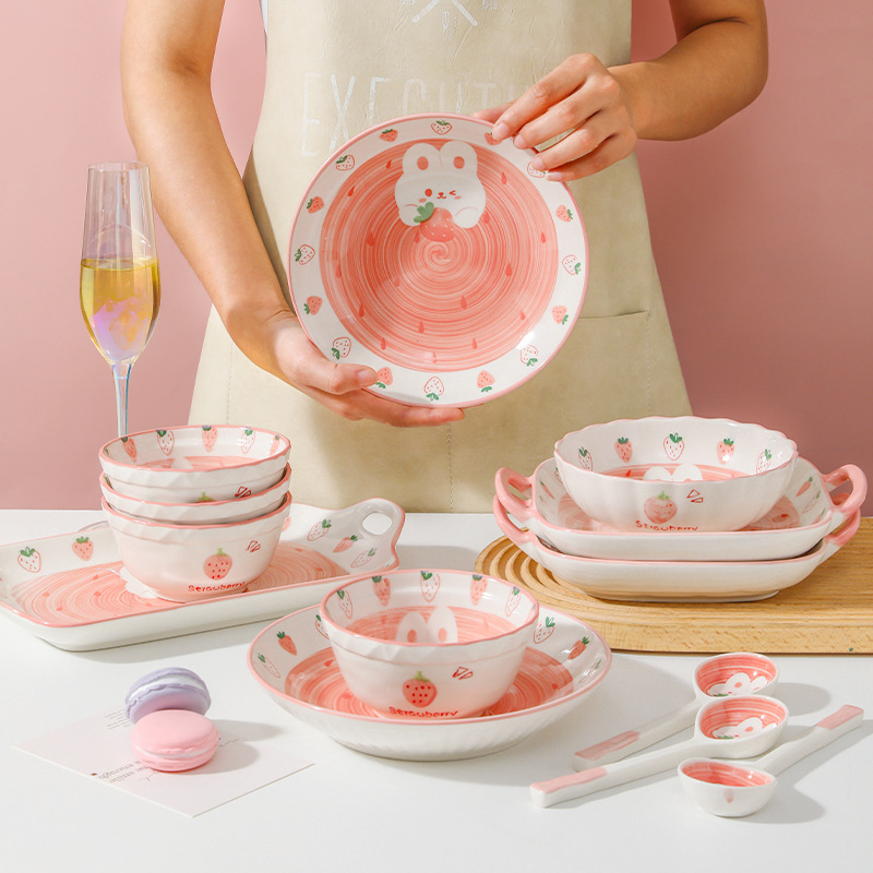 Fresh and cute ceramic tableware set