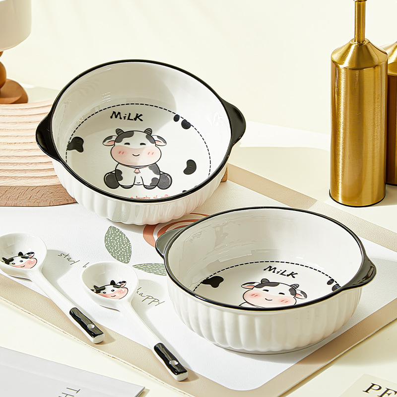 Cartoon high appearance level net red ceramic bowl cute
