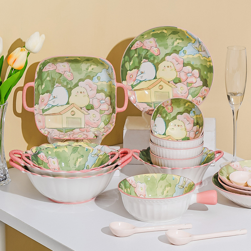 Gift ceramic dishes spoon dishes rice bowls