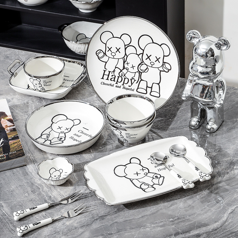 High appearance level creative Violent Bear ceramic tableware
