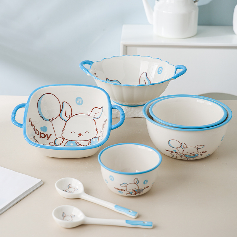 Cute children's cutlery at home cartoon dog
