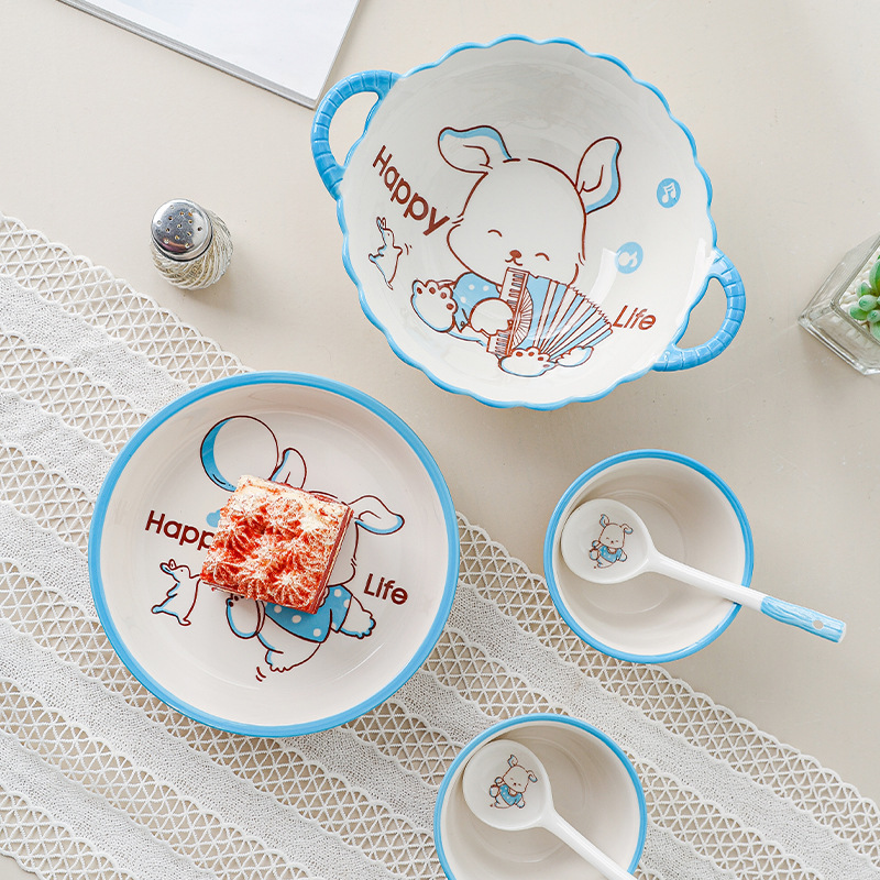 Cute children's cutlery at home cartoon dog