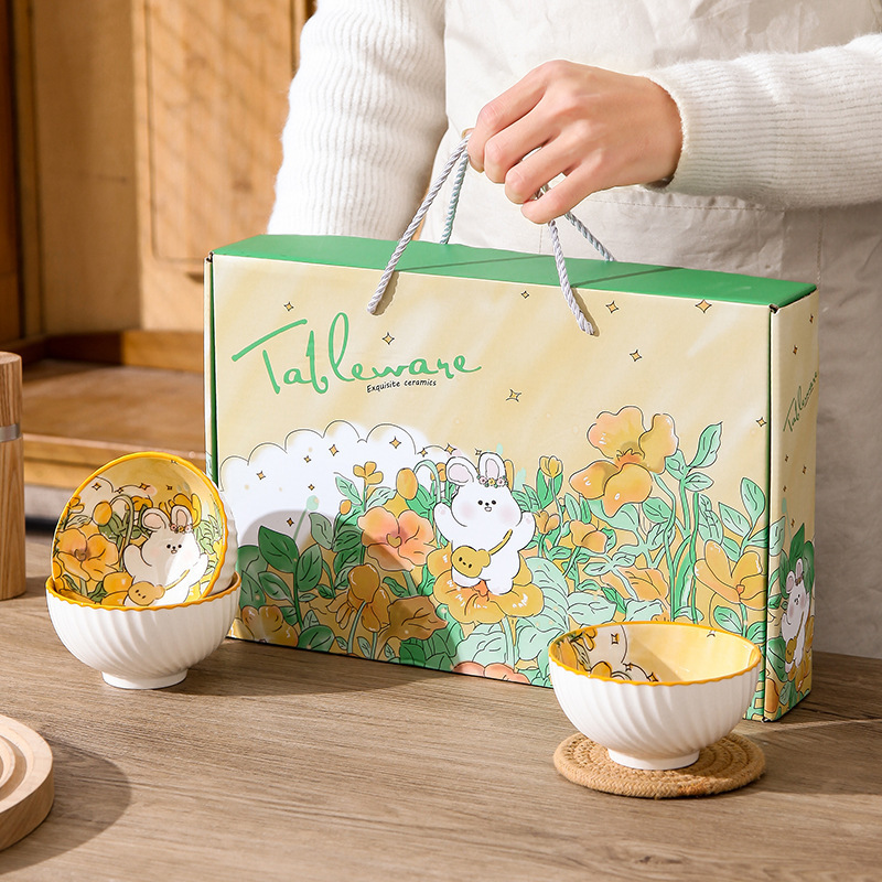 Bunny cartoon rice bowl gift box