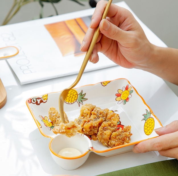 Personalized small yellow duck ceramic bowl