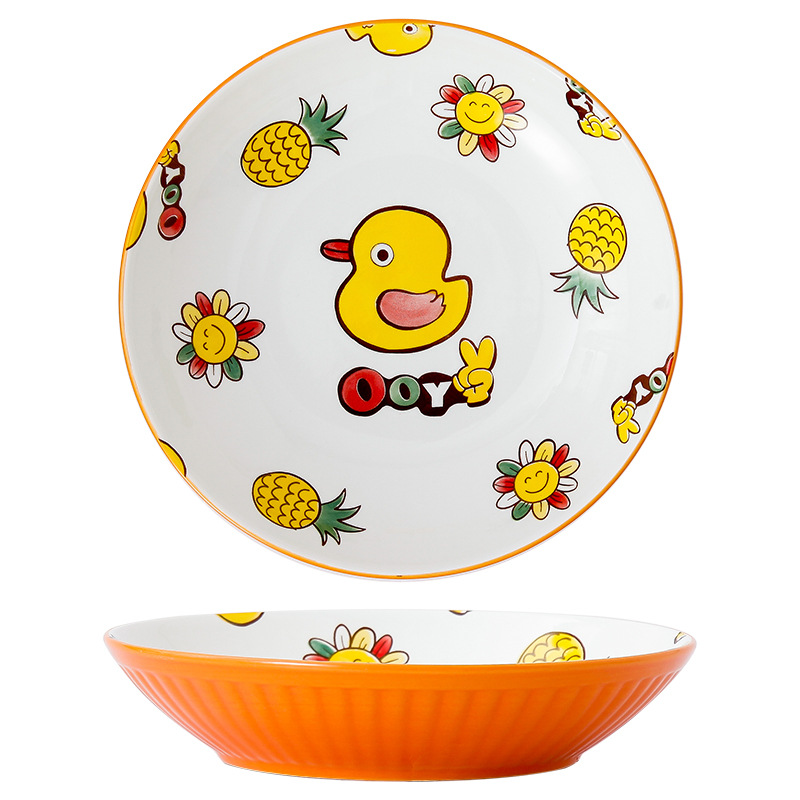 Personalized small yellow duck ceramic bowl