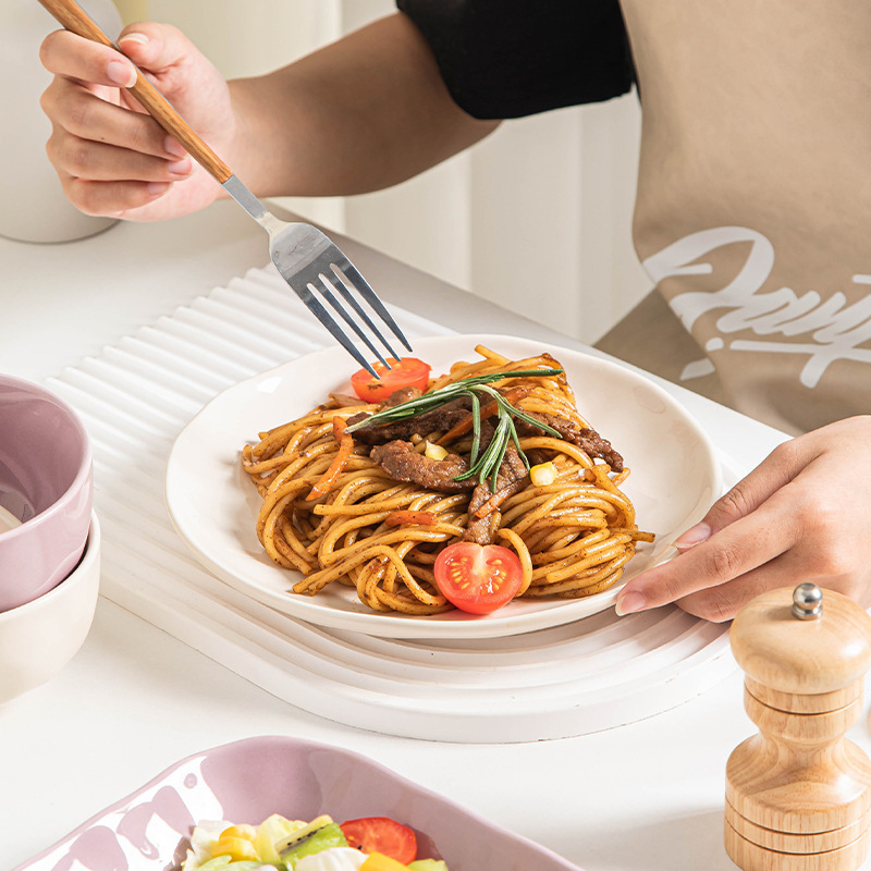 Purple dish set household light luxury tableware