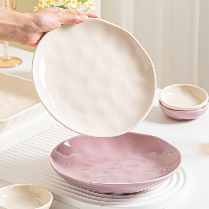Purple dish set household light luxury tableware