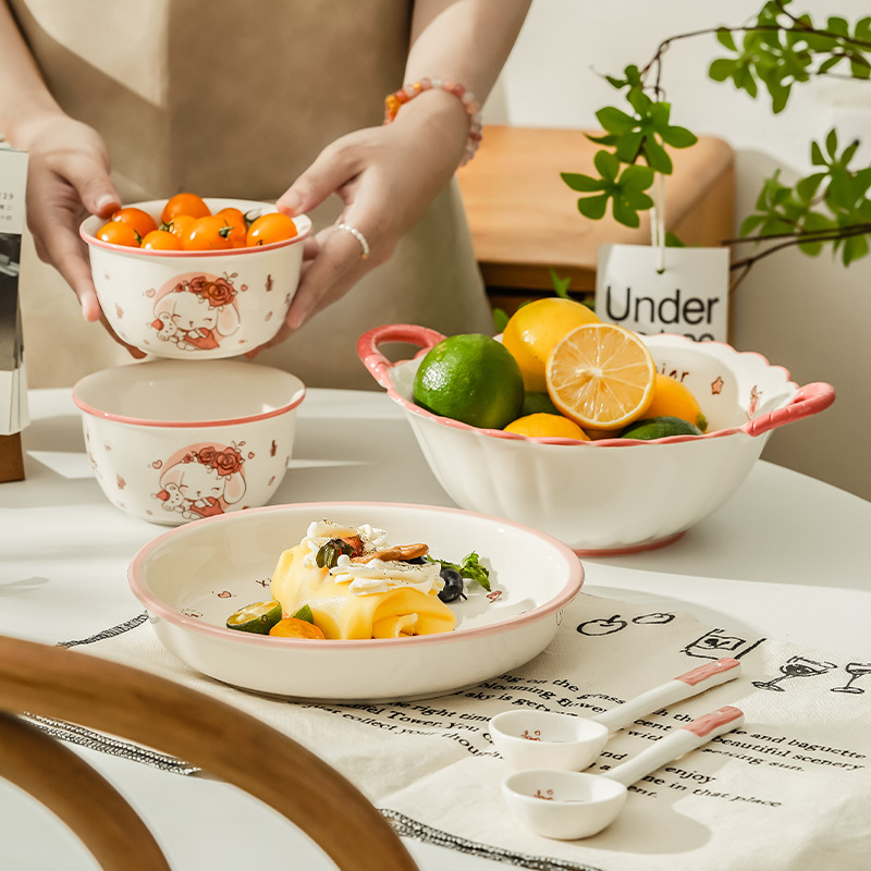 Rabbit children's ceramic tableware