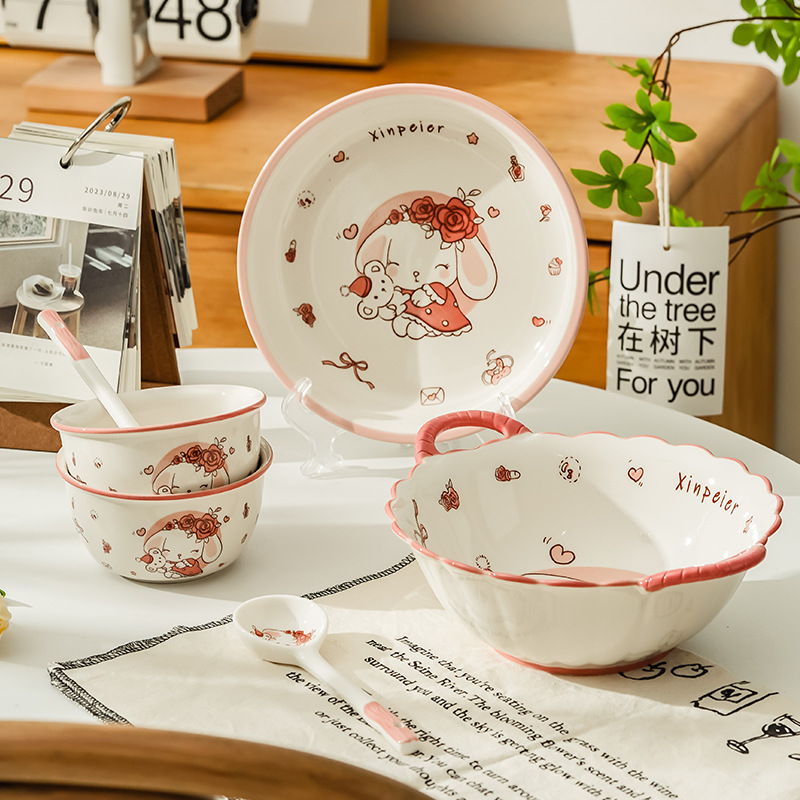 Rabbit children's ceramic tableware