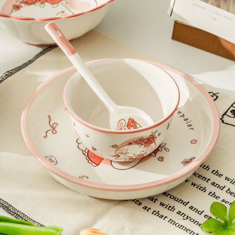 Rabbit children's ceramic tableware