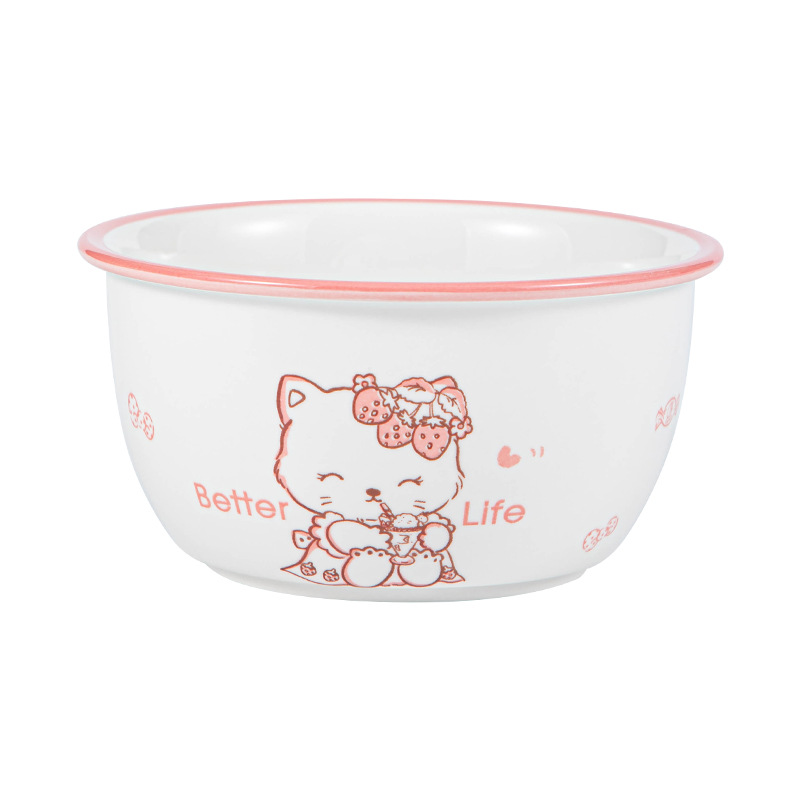 Bowl Home strawberry bowl ceramic cutlery lovely girl heart